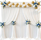 10x15ft White Backdrop Curtains for Parties Wedding Photo Wrinkle Free - Image 7