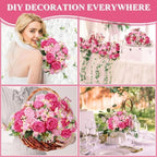 8 Bundles Artificial Peony Centerpiece Flowers,Pink Series - Image 5