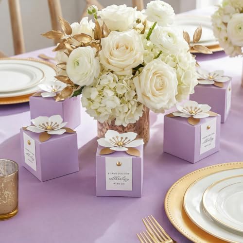 FEIYI 20 PCS Favor Boxes, Lilac Candy Boxes 2.55x2.55x2.55 - Image 6
