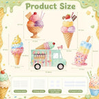 5 PCS 20" Ice Cream Cardboard Cutouts for Birthday Party Decorations, Large Sweet Theme Outdoor Yard Signs, Ice Cream Truck & Cone Standee for Candy Land Party Photo Booth Props Backdrop - Image 2