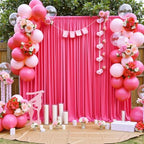 20 ft x 10 ft Wrinkle Free Fuchsia Backdrop Curtain for Parties, 4 Panels Polyester Hot Pink Photo Backdrop Drapes for Wedding Birthday Party Baby Shower - Image 2