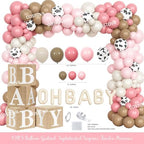 Costova Highland Cow Baby Shower Decorations for Girls, Boho Highland Cow Baby Shower Decorations, Bohemian Pink Floral Backdrop Balloon Box Tablecloth Sash Pin for Its a Girl Gender Reveal - Image 3