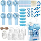 6 Set Summer Baby Shower Prizes for Game Winners, Blue Handheld Fan Favor by Unknown