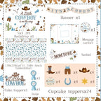Cowboy Baby Shower Decorations for Boy, All-in-1 Retro Western Baby Shower Decorations with Balloon Arch Baby Boxes Plates Napkins Cake Toppers Tablecloth Backdrop Banner for Cowboy Rodeo Baby Shower - Image 5