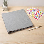 Large Photo Album Self Adhesive for 4x6 8x10 Magnetic Scrapbook Album DIY 60 Black Sticky Pages Linen Cover Photo Album(Grey) - Image 6