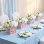 4PCS Baby Shower Centerpieces for Tables - 6 Inch Pink Wooden Boxes with 3D - Image 6
