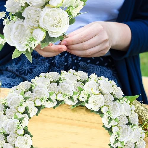 Geosar 8 Bundles Artificial Peonies Flowers,White - Image 5