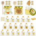 Mini Honey Jars with Dipper- 30Pcs Small Honey Jars Party Favors for Baby Shower,Wedding Favors, 1.5 oz Glass Jars with Lids (Gold, 30) by Unknown