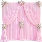 20x15ft Pink Photo Backdrop Curtains for Parties Baby Shower Wrinkle Free by Suppromo