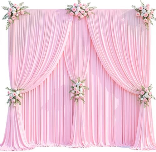 20x15ft Pink Photo Backdrop Curtains for Parties Baby Shower Wrinkle Free by Suppromo