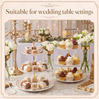 Thenshop 2 Pcs 3-tier Cupcake Stand Melamine 12" 10" 8" Serving Tray, White - Image 6