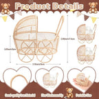 Threehoney 12 Pcs Baby Shower Mini Carriage Decoration Brown Bear Color Metal Wired Fillable Candy Stroller Baby Shower Table Centerpiece for Guest Gender Reveal Wedding Party Favor Gift - Image 3