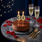2026 New Cute Number Birthday Candle Holder Set, Reusable Gold 3D Printed Number Topper, Adjustable 0-9 Stand for Parties & Anniversaries.，Silver/0-9 Two Sets - Image 7