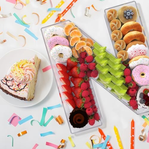 13.8" Extra Large Acrylic Letter Charcuterie Board Box, Reusable Fillable Letter Cake Candy Dish Display Serving Tray for Birthday Anniversary Party Decoration (N) - Image 4