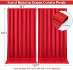 30x10ft Red Backdrop Curtain for Wedding Parties Wrinkle Free Fabric Red Drapes Backdrop Decoration for Baby Shower Birthday Photography Decoration 6 Panels, 5ft x 10ft - Image 4