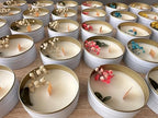 Elegant Soy Wax Candle Favors with Dried Flowers in Sealed Tin Box - Personalized for Weddings, Bridal Showers, Baby Showers, Birthdays (10-20-30-40-50-100 PCS in Bulk) - Image 3