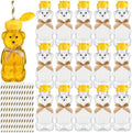 Honeydak 16 Pack Bear 8 oz Honey Straw Cup Honey Drinking Bottles, Brown by Honeydak