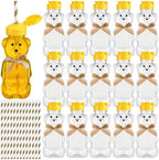 Honeydak 16 Pack Bear 8 oz Honey Straw Cup Honey Drinking Bottles, Brown by Honeydak