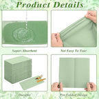 120 Pcs Sage Green Linen-Feel Paper Napkins with Built-in Flatware Pocket - Image 4