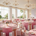 2 Pack 132inch Pink Round Tablecloth, Circle Stretch Table Cloths for 6 FT Tables, Wrinkle Free Round Table Skirt for Wedding Birthday Photography Party Social Events Engagement Party Decorations - Image 5