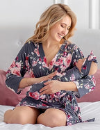 Mommy and Me Robe and Swaddle Set | Maternity Robe Matching Baby Girl, Boy - Image 2