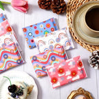 PerKoop 100 Pack Pocket Tissues Travel Slim Packs Small Facial Tissues Wallet Size Toilet Paper for Travel Guest Wedding Supplies, 4 Styles(Artsy Flowers) - Image 4