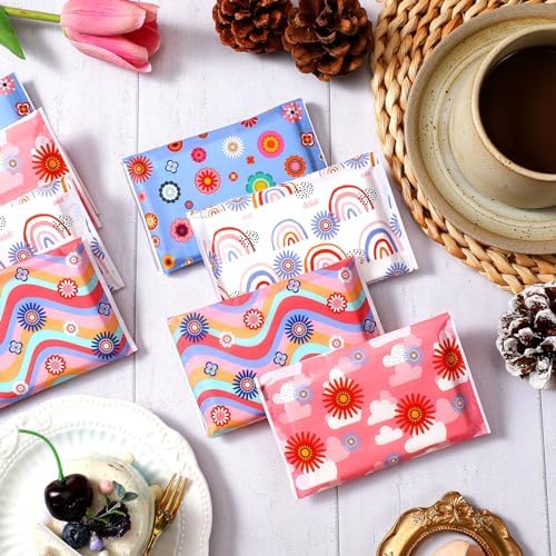 PerKoop 100 Pack Pocket Tissues Travel Slim Packs Small Facial Tissues Wallet Size Toilet Paper for Travel Guest Wedding Supplies, 4 Styles(Artsy Flowers) - Image 4