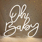 Oh Baby Neon Sign, Baby Shower LED Neon Light for Party Wall Decor Light Up Sign for Gender Reveal Birthday Party Decorations Warm White Dimmable USB Powered(14.2"*12.9") by Unknown
