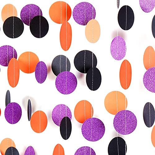 Black Orange Purple Halloween Party-Decorations - 18pcs Kits Paper Lanterns Fan,Tissue Flower Pom Poms Streamers,Honeycomb Balls,Graduation Birthday Wedding Baby Bridal Shower Decor Lasting Surprise - Image 4