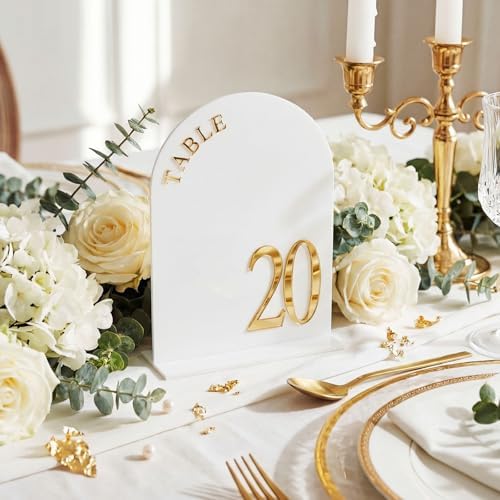 Aceorbit White Wedding Table Numbers 1-20 with Stands 5" x 7" - Image 6