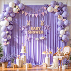 20x10FT Backdrop Curtains with Rod Pockets - Wrinkle Free Photo Stage Backdrop 4 Panels Curtains Drapes for Photography Wedding Party Baby Shower Decorations (Lavender) - Image 3