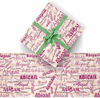 AOFUN Personalized Name Text Wrapping Paper Designer Wrapping Paper Mens Wrapping Paper Christmas Funny Christmas Wrapping Paper 3 Rolls 58"" x 23"", Style 12 - Image 2