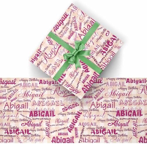 AOFUN Personalized Name Text Wrapping Paper Designer Wrapping Paper Mens Wrapping Paper Christmas Funny Christmas Wrapping Paper 3 Rolls 58"" x 23"", Style 12 - Image 2