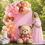 Mifoci 121 Pcs Pink We Can Bearly Wait Baby Shower Decoration 35x30'' Large Bear Cardboard Cutout Standup with 120 Balloon Teddy Bear Baby Shower Decor for Gender Reveal Birthday Party Photo Backdrop - Image 3