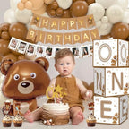 Beary First Birthday Decorations for Boy, 147PCS 1st Party Supplies Balloon - Image 5