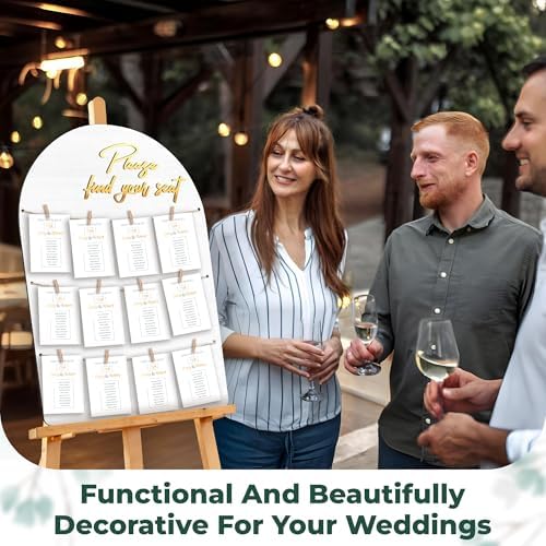 STOFINITY Wedding Seating Chart Board, Wood, 18x26 in, White - Image 6