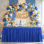 Royal Blue Polyester Table Clothes for 6 Foot Rectangle Tables, Wrinkle Free Fitted Table Cover 6ft Stretch Tablecloths with Skirt for Parties Weddings Birthday Banquet Baby Shower by PartyTalk