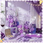 Aliceset 92 Pcs Baby Shower Prizes for Game Party Winners Baby Shower Favors Gifts Includes Hair & Beauty Accessories Jewelry Box with Gift Bag for Gender Revealed Wedding Bridal Party Favors (Purple) - Image 4