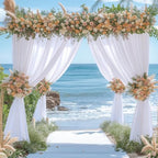 16x10FT White Backdrop Curtains for Wedding Parties, Wrinkle Free Polyester Photography Backdrop Drapes for Wedding Baby Shower Birthday Parties Stage Background Stand Decorations 4x10ft,4 Panels - Image 4