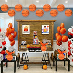 72 Pieces Basketball Paper Lanterns Centerpieces Decorations Basketball Lanterns Table Centerpieces with Metallic Foil Centerpiece Wrapping Paper and Ribbons for Birthday Party (72 PCS，Basketball) - Image 6