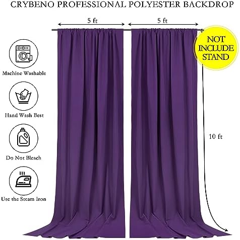 Purple Backdrop Curtains 10ftx10ft Halloween Polyester Photo Drapes - Image 4