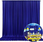 10 x 10 Feet Blue Backdrop Curtain for Partie, Background Curtains for Photoshoot, Birthday, Wedding, Halloween, Thanksgiving, Christmas Day, New Year Party Decorations 5Ft x 10Ft, 2 Panels by ZEBMOON