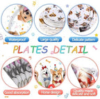 Potchen 452 Pcs Dog Birthday Plates Napkins Party Supply, Colorful - Image 2