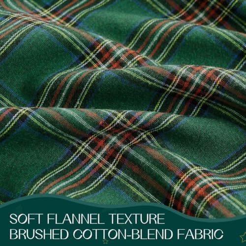 Romanstile Christmas Plaid Ruffled Tablecloth Rectangle, 60x102 Inch Green - Image 4