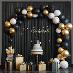30×14ft Wrinkle Free Black Backdrop Curtain for Parties Wedding,6 Panels 5×14ft Height Soft Silky Polyester Photo Backdrop Drapes for Birthday Graduation Photography Stage Event Background Cloth - Image 3