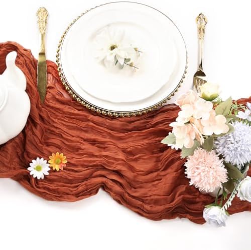 6 Pack Terracotta Cheesecloth Table Runner 10Ft 23 x 120 Inch - Image 5
