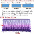 Purple Tutu Tablecloth Mermaid Party Table Skirt for Rectangle Round Tables 1st Birthday Party Baby Shower Ruffled Chiffon Table Decorations - Image 6