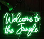 Welcome to the Jungle LED Neon Signs Green Neon Lights for Wall Decor USB Light Up Sign For Garden Home Porch Store Christmas Living Room Bar Decoration(16.5 * 11Inch) - Image 4