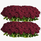 Auihiay 104PCS Burgundy Roses, Faux Roses, Artificial Flowers Roses by Auihiay