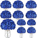 10 Set Mason Jars Centerpieces with Hydrangea - Royal Blue by Scawim